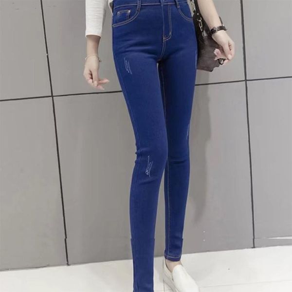 women's jeans tight spring and autumn high waist ladies trousers women with small feet pencil trend, Blue
women's jeans tight spring and autumn high waist ladies trousers women with small feet pencil trend, Blue