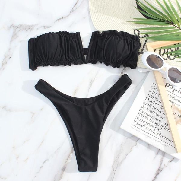 women's swimwear bikini 2021 pleated leopard swimsuit women bather swimming for bathing beachwear suit set female h3n5, White;black
women's swimwear bikini 2021 pleated leopard swimsuit women bather swimming for bathing beachwear suit set female h3n5, White;black
