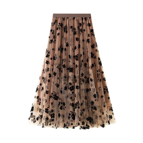 skirts women skirt floral gauze flocking pleated mesh spring autumn a-line high waist long fairy, Black
skirts women skirt floral gauze flocking pleated mesh spring autumn a-line high waist long fairy, Black