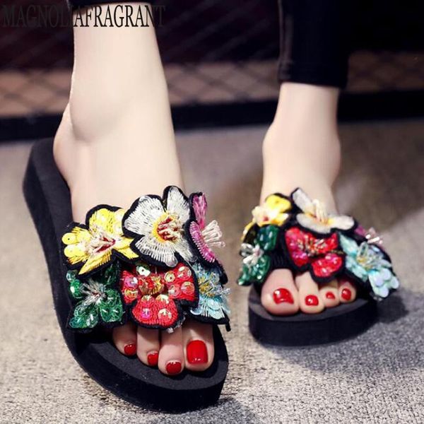 slippers summer women fashion flip flops beach platform sandals ladies handmade flowers shoes woman pantoufle femme c530, Black
slippers summer women fashion flip flops beach platform sandals ladies handmade flowers shoes woman pantoufle femme c530, Black
