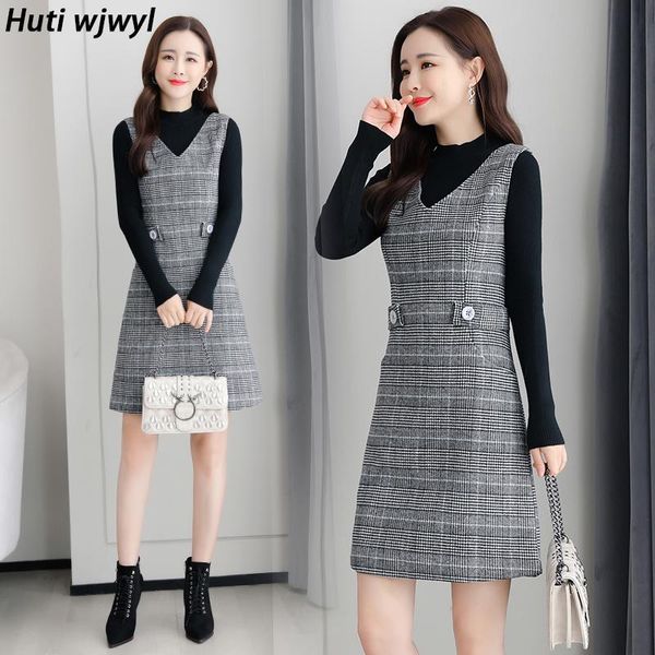 sweater+woolen dress winter vintage two-piece suit 3xl plus size women wool sweater party bodycon warm plaid vestido casual dresses, Black;gray
sweater+woolen dress winter vintage two-piece suit 3xl plus size women wool sweater party bodycon warm plaid vestido casual dresses, Black;gray