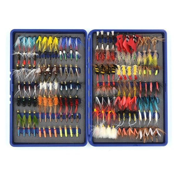 fishing hooks hook set boxed lure fake bait hair 54pcs/96pcs/100pcs/168pcs high carbon steel barbed