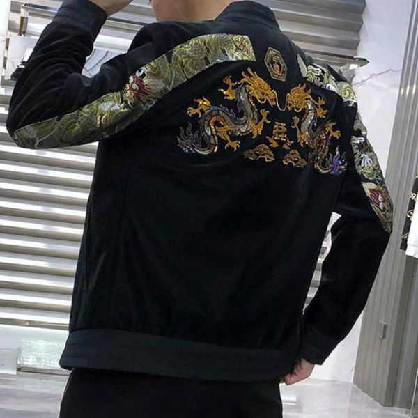 men's jackets fashion stand collar china dragon embroidery mens jacket casual coats 2021 hight quality casacas para hombre man coat men, Black;brown
men's jackets fashion stand collar china dragon embroidery mens jacket casual coats 2021 hight quality casacas para hombre man coat men, Black;brown