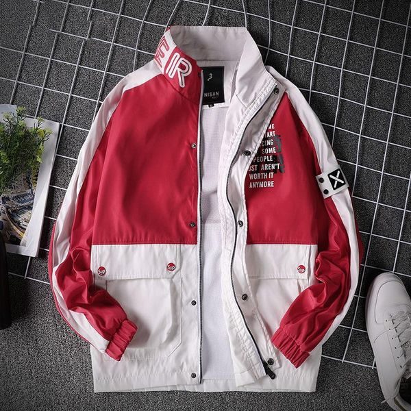 men's jackets color block letter print jacket students baseball style coat men stand collar outerwear 2021 spring autumn, Black;brown
men's jackets color block letter print jacket students baseball style coat men stand collar outerwear 2021 spring autumn, Black;brown