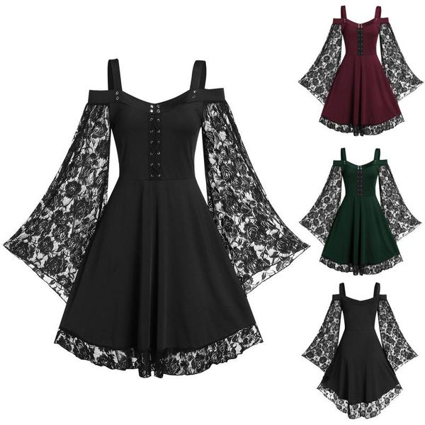 casual dresses for women party plus size clothing gothic clothes y2k lace splicing long sleeve vintage dress g5, Black;gray
casual dresses for women party plus size clothing gothic clothes y2k lace splicing long sleeve vintage dress g5, Black;gray