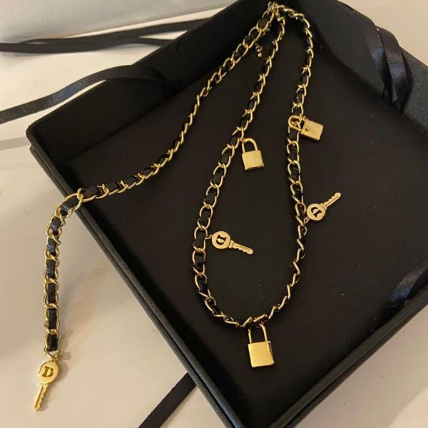 chains medieval series lock key pendant braided ribbon chain temperament retro french bow light luxury necklace, Silver
chains medieval series lock key pendant braided ribbon chain temperament retro french bow light luxury necklace, Silver