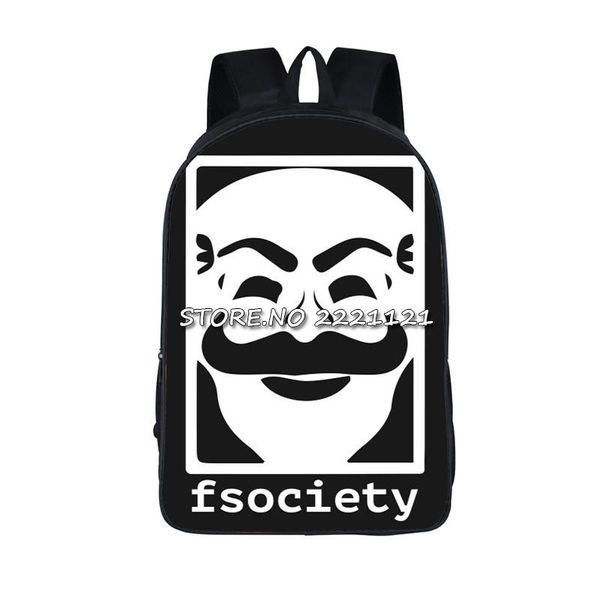 backpack tv show mr. robot backpacks anonymous fsociety mask bag women men's teenage school bags v for vendetta
backpack tv show mr. robot backpacks anonymous fsociety mask bag women men's teenage school bags v for vendetta