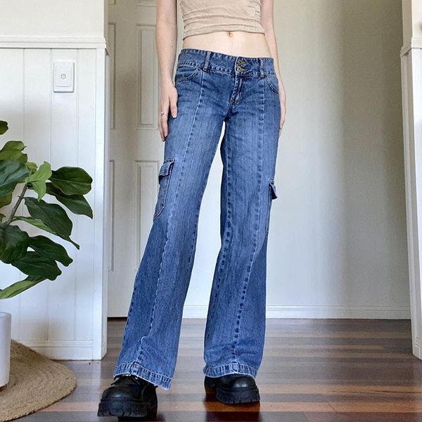 women's jeans women low waist denim trousers, solid color slim fit straight leg long with pockets, Blue
women's jeans women low waist denim trousers, solid color slim fit straight leg long with pockets, Blue