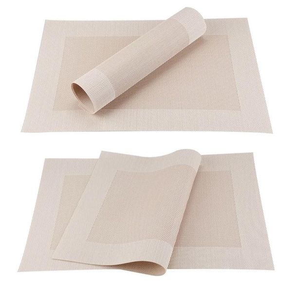 table napkin 4pcs/set placemats pvc 30*45cm dining cup plastic washable heat-resistant tableware kitchen tool mats coffee brown
table napkin 4pcs/set placemats pvc 30*45cm dining cup plastic washable heat-resistant tableware kitchen tool mats coffee brown