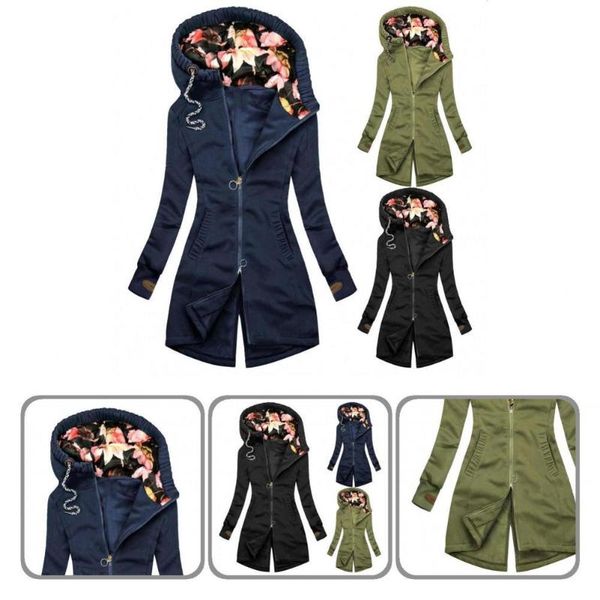 women's jackets pockets streetwear floral print hooded zipper sweatshirt for daily wear, Black;brown
women's jackets pockets streetwear floral print hooded zipper sweatshirt for daily wear, Black;brown
