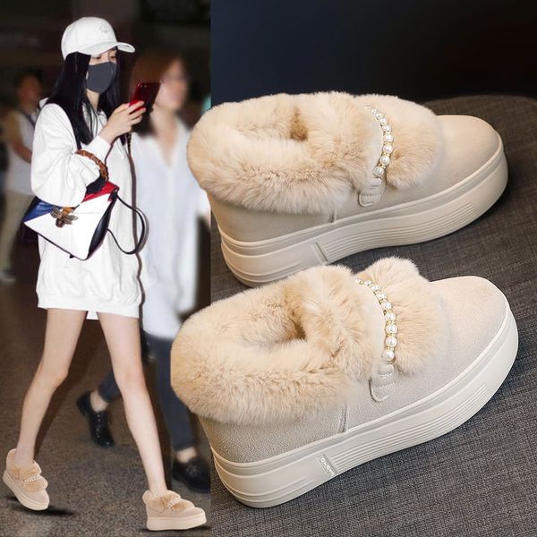 snow boots womanwomen plush platformswinter fur shoesround toethick bottomfemale footware blackbeige, Black
snow boots womanwomen plush platformswinter fur shoesround toethick bottomfemale footware blackbeige, Black