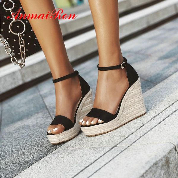 sandals women casual buckle strap flock womens shoes fashion platform covered wedges heels open toe 34-43, Black
sandals women casual buckle strap flock womens shoes fashion platform covered wedges heels open toe 34-43, Black