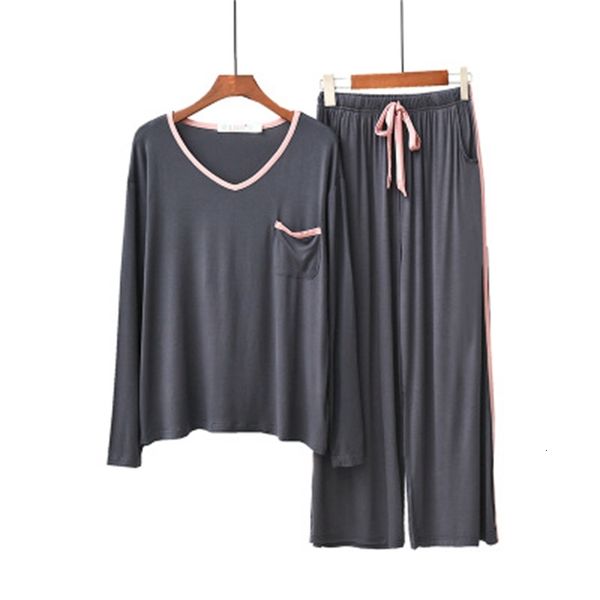 women's sleepwear 2020 modal pajamas women's autumn winter long sleeve trousers pyjamas women korean v-neck loose casual homewear, Black;red
women's sleepwear 2020 modal pajamas women's autumn winter long sleeve trousers pyjamas women korean v-neck loose casual homewear, Black;red