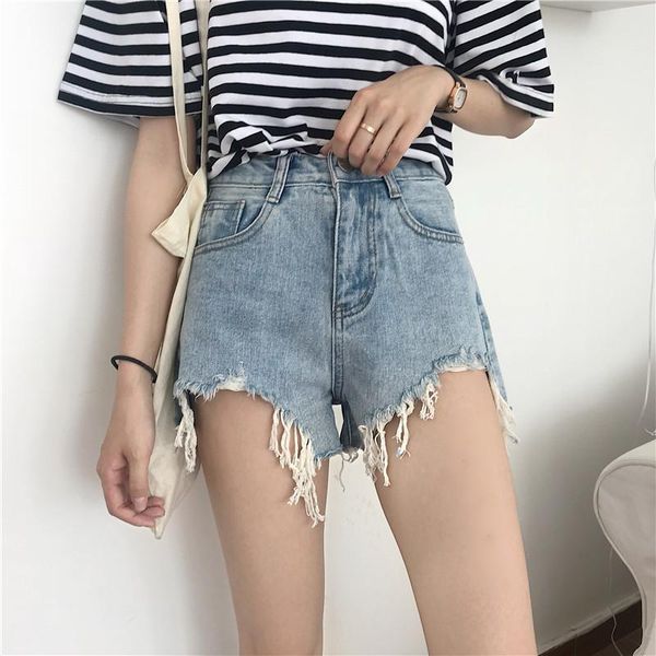 women's jeans good quality high waist denim shorts for female students button irregular tassel cotton short casual women, Blue
women's jeans good quality high waist denim shorts for female students button irregular tassel cotton short casual women, Blue