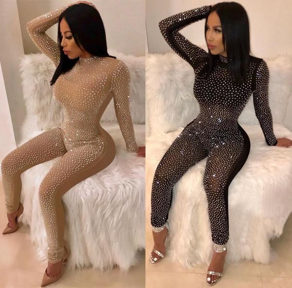 women's jumpsuits & rompers lovermall drilling jumpsuit women transparent mesh elastic clubwear q050, Black;white
women's jumpsuits & rompers lovermall drilling jumpsuit women transparent mesh elastic clubwear q050, Black;white