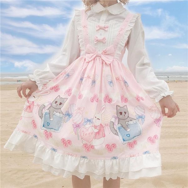 women's tracksuits cat & print kawaii lolita jsk sleeveless dress cute bow autumn collor long sleeve shirt one piece 3 colors, Gray
women's tracksuits cat & print kawaii lolita jsk sleeveless dress cute bow autumn collor long sleeve shirt one piece 3 colors, Gray