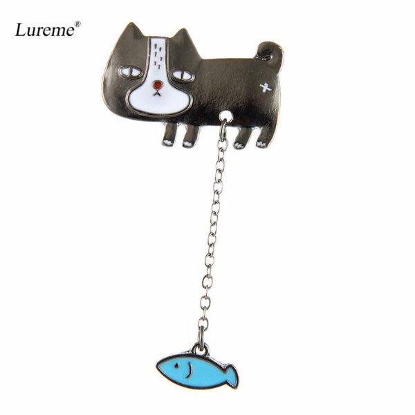 pins, brooches lureme cute cartoon cat chain brooch pin with fish set for clothes hat bag corsage badge (br000060-1), Gray
pins, brooches lureme cute cartoon cat chain brooch pin with fish set for clothes hat bag corsage badge (br000060-1), Gray