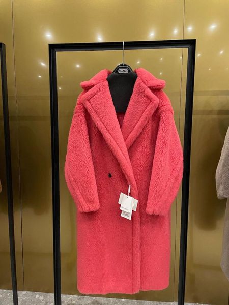 women's wool & blends red coat teddy bear fur women alpaca loose coats winter warm thicken classic, Black
women's wool & blends red coat teddy bear fur women alpaca loose coats winter warm thicken classic, Black