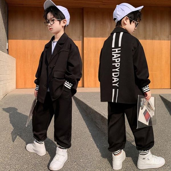 clothing sets children's spring 2021 boys' suit and autumn lapel medium big fashion, White
clothing sets children's spring 2021 boys' suit and autumn lapel medium big fashion, White