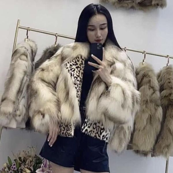 women's fur & faux winter coat women leopard print real clothes story fs20145, Black
women's fur & faux winter coat women leopard print real clothes story fs20145, Black