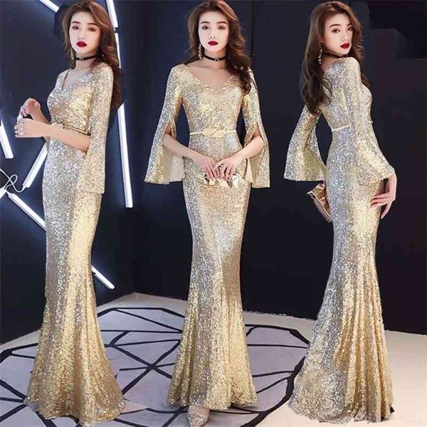 gold female fishtail dress office lady polyester three quarter zippers floor-length v-neck 210416, Black;gray
gold female fishtail dress office lady polyester three quarter zippers floor-length v-neck 210416, Black;gray