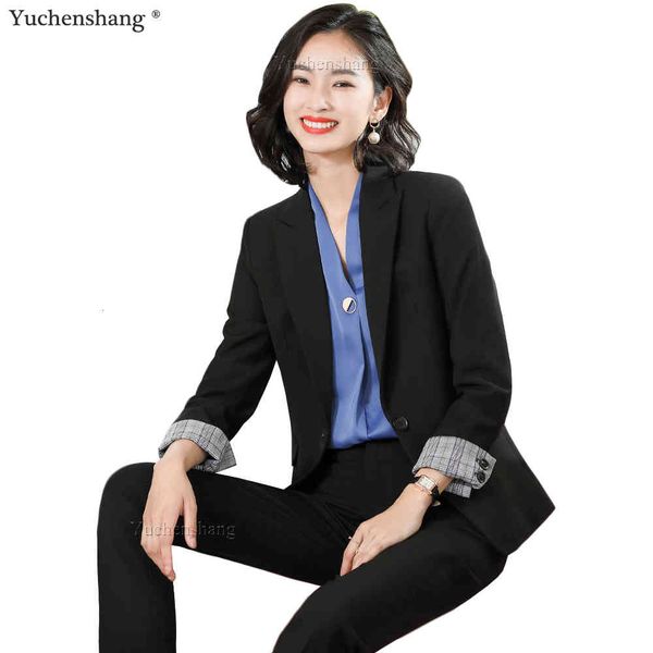 women's suits & blazers women work business formal pant suit blazer 2 piece set office ladies blue black green jacket and trousers 8h27, White;black
women's suits & blazers women work business formal pant suit blazer 2 piece set office ladies blue black green jacket and trousers 8h27, White;black