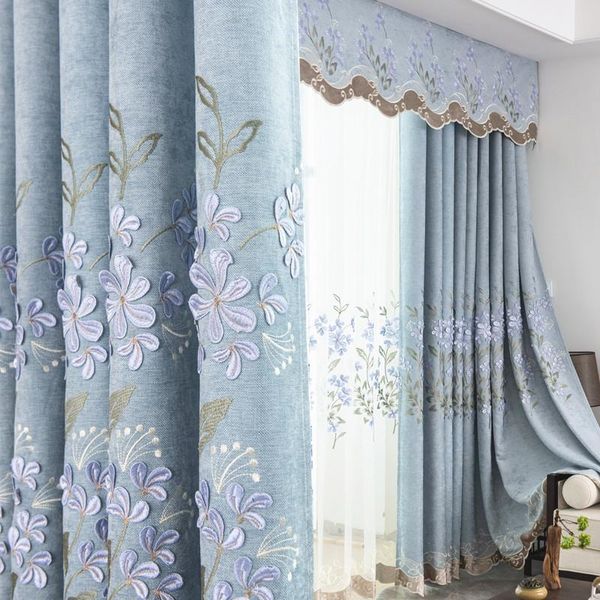 modern chinese blue chenille living room embossed embroidered curtain cloth bedroom shade & drapes
modern chinese blue chenille living room embossed embroidered curtain cloth bedroom shade & drapes