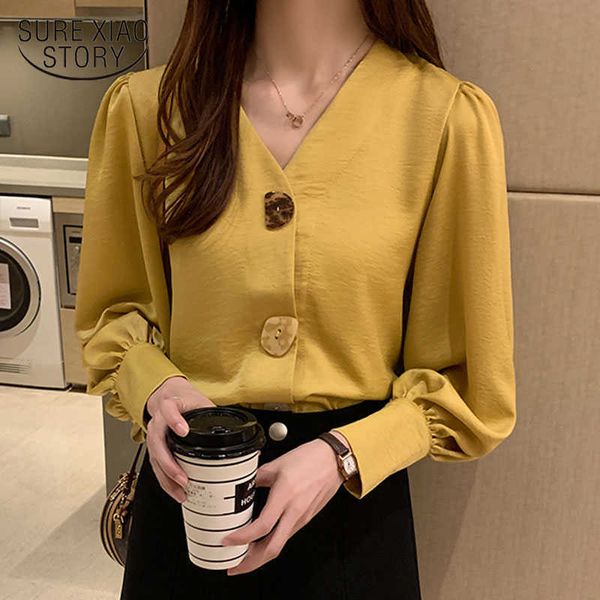 v-neck women shirt solid women blouse all-match korean lantern long sleeve office lady clothes with button blusa 10567 210528, White
v-neck women shirt solid women blouse all-match korean lantern long sleeve office lady clothes with button blusa 10567 210528, White