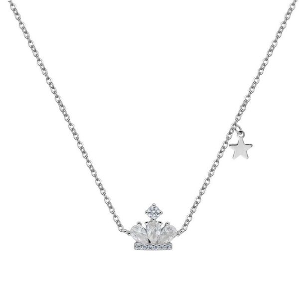 pendant necklaces shining crystal crown necklace for women ins chain korean style simple design girl birthday gift, Silver
pendant necklaces shining crystal crown necklace for women ins chain korean style simple design girl birthday gift, Silver