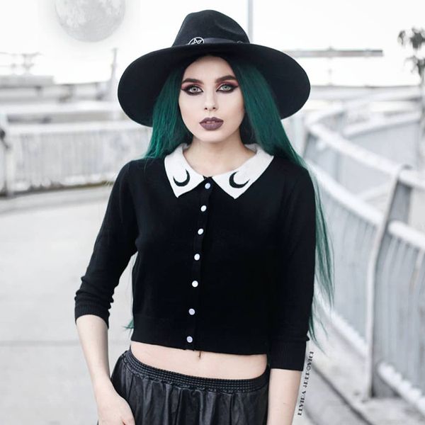 women's knits & tees woemn sweater black crop gothic streetwear moon printed s female vintage buttom cardigan lady autumn awz7, White
women's knits & tees woemn sweater black crop gothic streetwear moon printed s female vintage buttom cardigan lady autumn awz7, White
