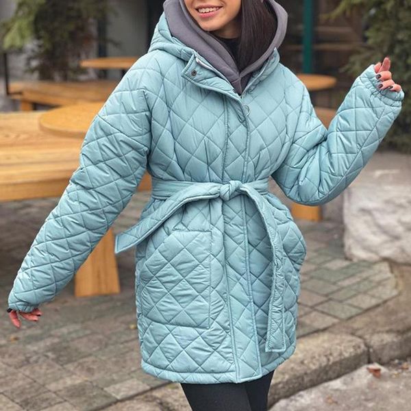 women's down & parkas solid collected waisted women fashion argyle mid length coats elegant pockets cotton jackets female ladies, Black
women's down & parkas solid collected waisted women fashion argyle mid length coats elegant pockets cotton jackets female ladies, Black
