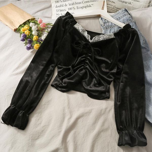 vintage black blouses lace long sleeve women shirt korean fashion clothing for women's & shirts, White
vintage black blouses lace long sleeve women shirt korean fashion clothing for women's & shirts, White