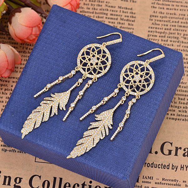 exaggerated zircon luxury designr earrings feather india tassel long vintage ethnic earrings party zk30, Golden;silver
exaggerated zircon luxury designr earrings feather india tassel long vintage ethnic earrings party zk30, Golden;silver
