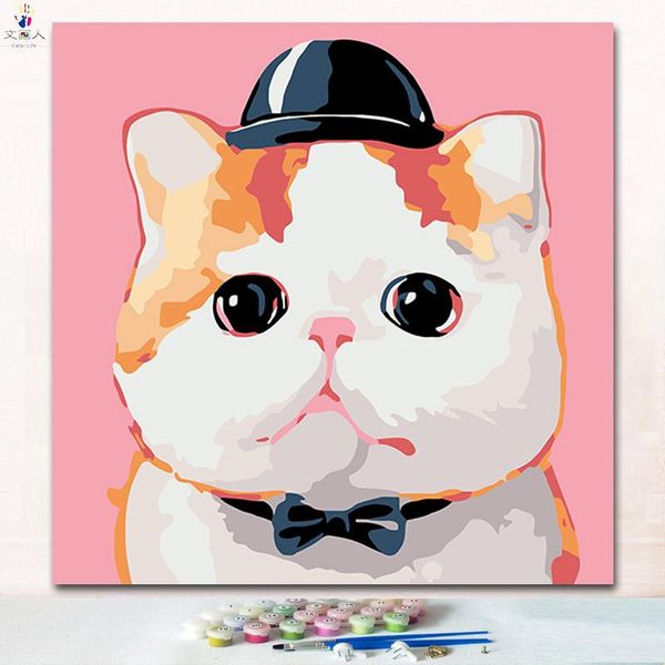 paintings the cut cat with cap paint picture by numbers colors coloring pictures on canvas for children practise
paintings the cut cat with cap paint picture by numbers colors coloring pictures on canvas for children practise