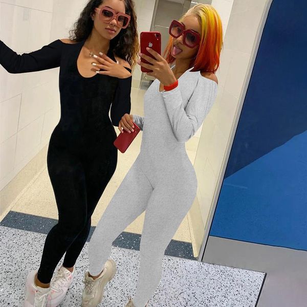 women's jumpsuits & rompers solid bodycon women long skinny autumn spring sleeve workout overalls sportswear fashion bare shoulder, Black;white
women's jumpsuits & rompers solid bodycon women long skinny autumn spring sleeve workout overalls sportswear fashion bare shoulder, Black;white