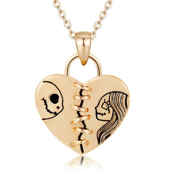 pendant necklaces personality punk heart shape skull necklace for men women couple chain halloween gifts jewelry accessories, Silver
pendant necklaces personality punk heart shape skull necklace for men women couple chain halloween gifts jewelry accessories, Silver