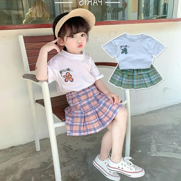summer clothing sets for girls floral t-shirt+plaid skirt toddler girl clothes short sleeve and skirts baby outfits, White
summer clothing sets for girls floral t-shirt+plaid skirt toddler girl clothes short sleeve and skirts baby outfits, White
