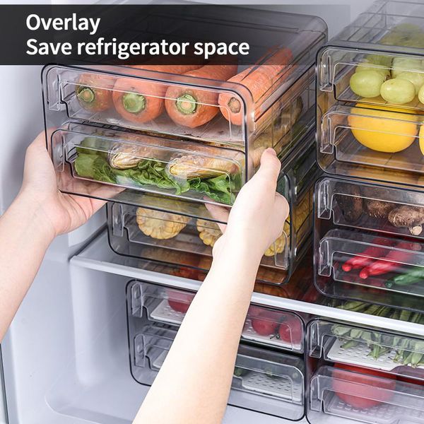 storage bottles & jars refrigerator organizer with drain board drawer type double-layer fresh-keeping box transparent fridge bin for kitchen
storage bottles & jars refrigerator organizer with drain board drawer type double-layer fresh-keeping box transparent fridge bin for kitchen