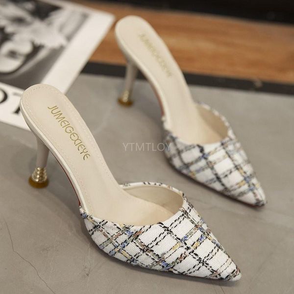 fashion plaid ladies summer slippers 6cm high heel women pumps slip-on holiday slides mules female casual shoes, Black
fashion plaid ladies summer slippers 6cm high heel women pumps slip-on holiday slides mules female casual shoes, Black