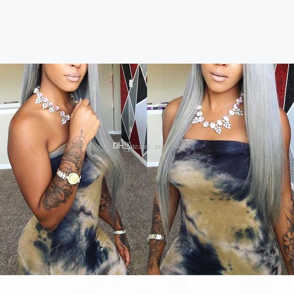 brazilian grey full lace human hair wigs straight silver gray glueless front lace wigs 130% density with bleached knots gray wig, Black;brown
brazilian grey full lace human hair wigs straight silver gray glueless front lace wigs 130% density with bleached knots gray wig, Black;brown