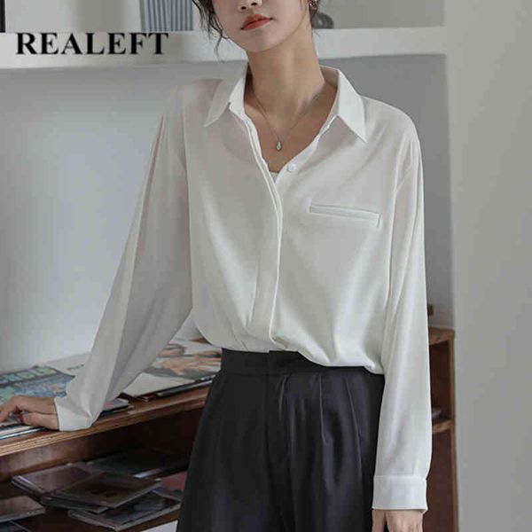 fake pocket decoration loose chiffon shirt solid color long sleeve casual work wear women's blouse 210428, White
fake pocket decoration loose chiffon shirt solid color long sleeve casual work wear women's blouse 210428, White