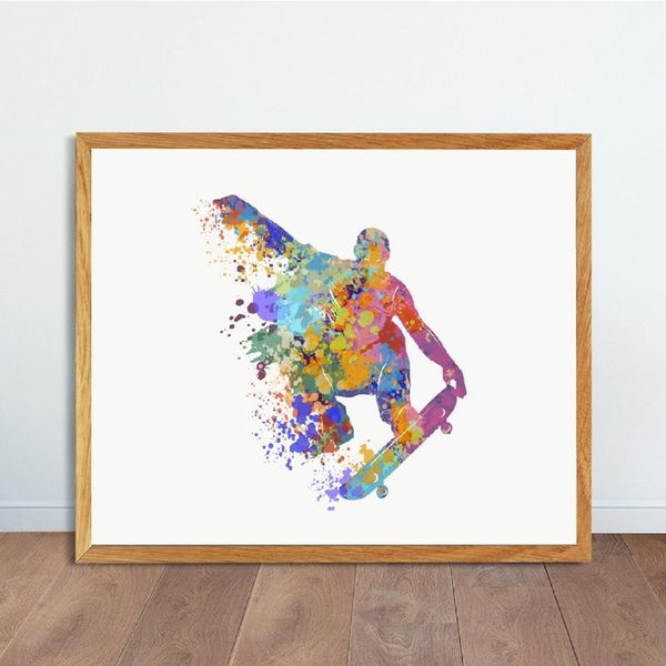 paintings skateboarder canvas painting prints and poster sports jumping trick watercolor wall art picture for boys room decor
paintings skateboarder canvas painting prints and poster sports jumping trick watercolor wall art picture for boys room decor