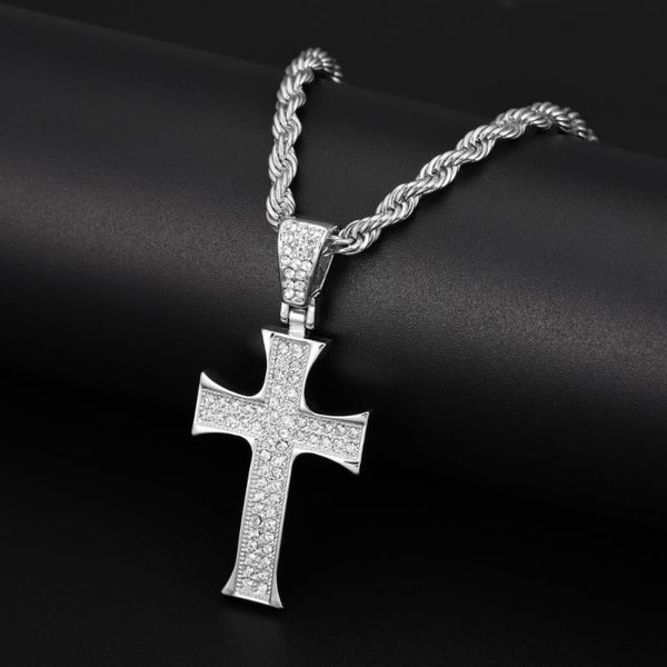 pendant necklaces hip hop cross necklace with 4mm zircon tennis chain iced out bling men hiphop jewelry, Silver
pendant necklaces hip hop cross necklace with 4mm zircon tennis chain iced out bling men hiphop jewelry, Silver