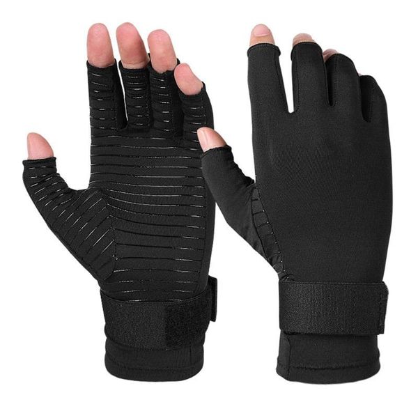 five fingers gloves x5xe copper compression non slip fingerless breathable half finger with adjustable strap, Blue;gray
five fingers gloves x5xe copper compression non slip fingerless breathable half finger with adjustable strap, Blue;gray