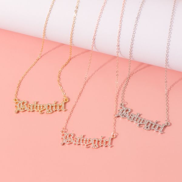 necklaces pendants lost lady fashion zircon babygirl necklace for women old english font chain girlfriend gift jewelry wholesale, Silver
necklaces pendants lost lady fashion zircon babygirl necklace for women old english font chain girlfriend gift jewelry wholesale, Silver