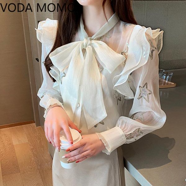 women's blouses & shirts ruffleess flying sleeve shirt blouse for women blusas bow womens and chiffon ladie's plus size, White
women's blouses & shirts ruffleess flying sleeve shirt blouse for women blusas bow womens and chiffon ladie's plus size, White