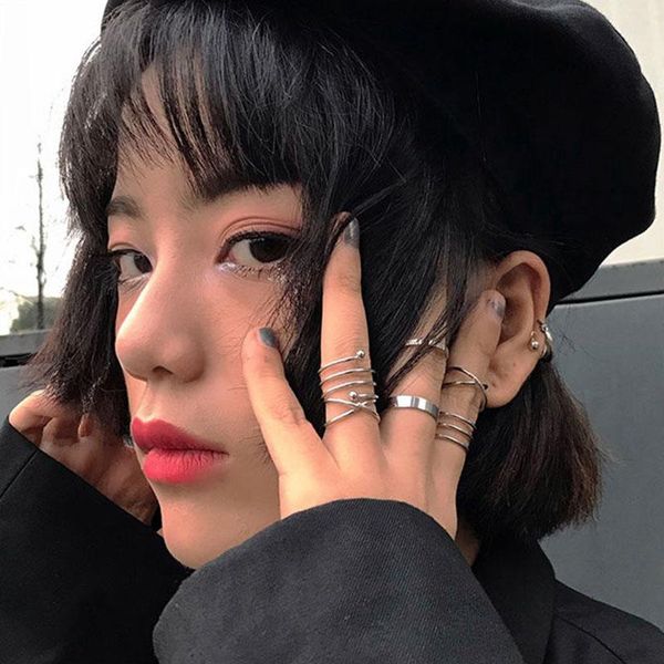 cluster rings ladies stainless steel ring punk gothic 6-piece set retro woman jewelry female matching aesthetic finger, Golden;silver
cluster rings ladies stainless steel ring punk gothic 6-piece set retro woman jewelry female matching aesthetic finger, Golden;silver