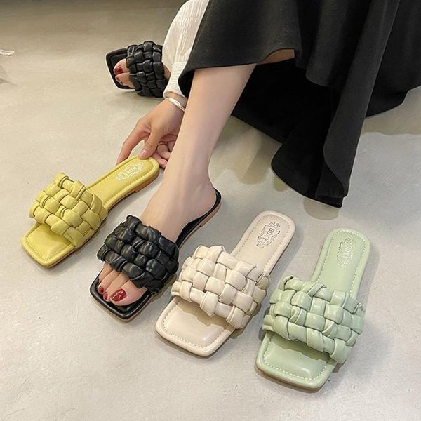 slippers 2021 summer fashion braided leather women flats mules casual beach shoes slides ladies loafers big size 42, Black
slippers 2021 summer fashion braided leather women flats mules casual beach shoes slides ladies loafers big size 42, Black
