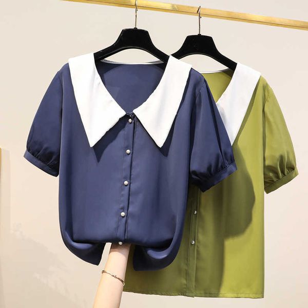 shirts women white shirt women short sleeve shirts blouse office lady satin silk blouse plus size woman basic shirt 210604
shirts women white shirt women short sleeve shirts blouse office lady satin silk blouse plus size woman basic shirt 210604