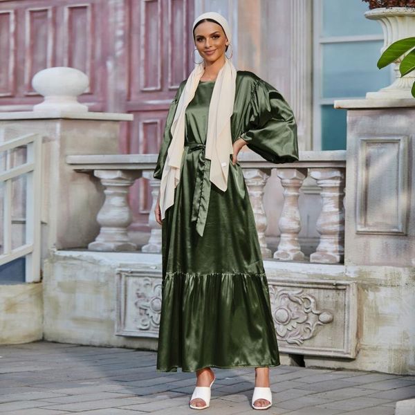ethnic clothing eid 2021 summer women tiered dress maxi satinlike long puff sleeves loose gown modesty dubai turkey islamic muslim abaya par, Red
ethnic clothing eid 2021 summer women tiered dress maxi satinlike long puff sleeves loose gown modesty dubai turkey islamic muslim abaya par, Red